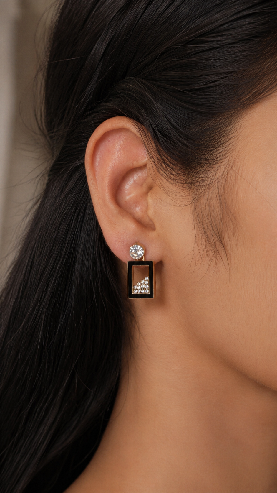 pearl & geometric dual earring set pearl & geometric dual earring set