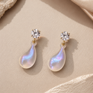 pearl glow tear drop earring